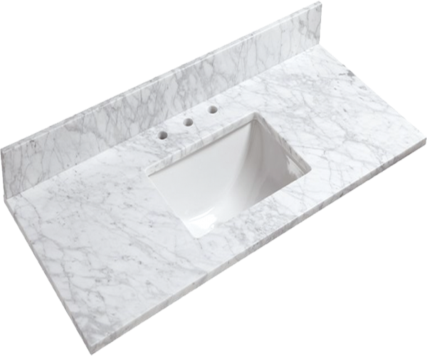 36"rectangle Natural Carrara White marble vanity top